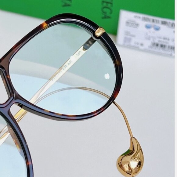 New unique Bottega Veneta Unisex Women Sunglasses Havana Frame Blue Lens - Picture 2 of 5